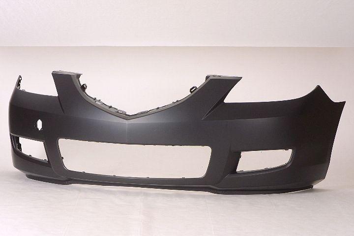 2007-2009 Mazda 3 Front Bumper Primed Standard Sdn , MA1000215. Side view of the replacement part.
