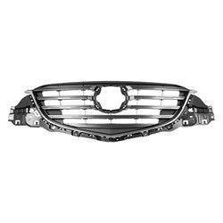 2015-2016 Mazda CX5 Grille Black With Gray/Chrome Frame/Horizontal Bars , MA1200208. High-quality aftermarket part.
