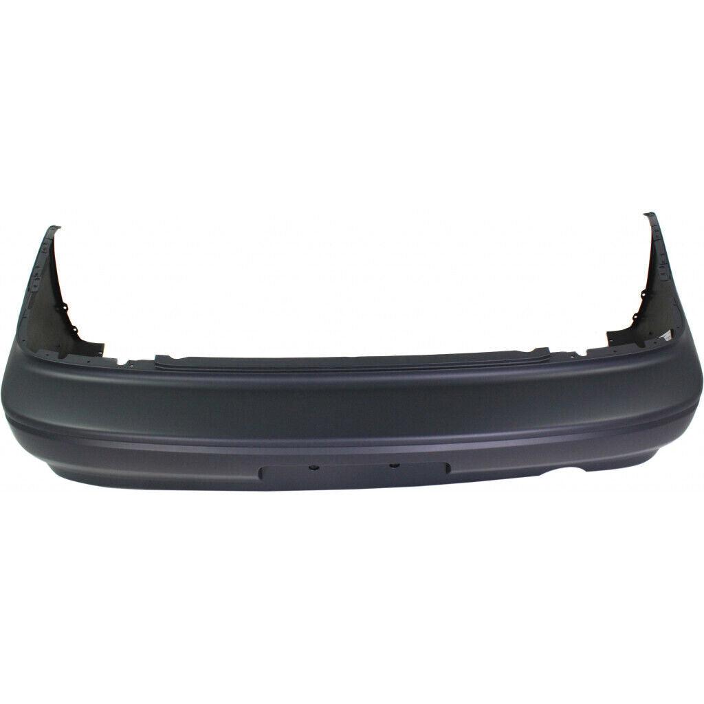 2002-2003 Mitsubishi Lancer Bumper Rear Black Without Spoiler Es/Ls Models , MI1100260. Durable and impact-resistant.