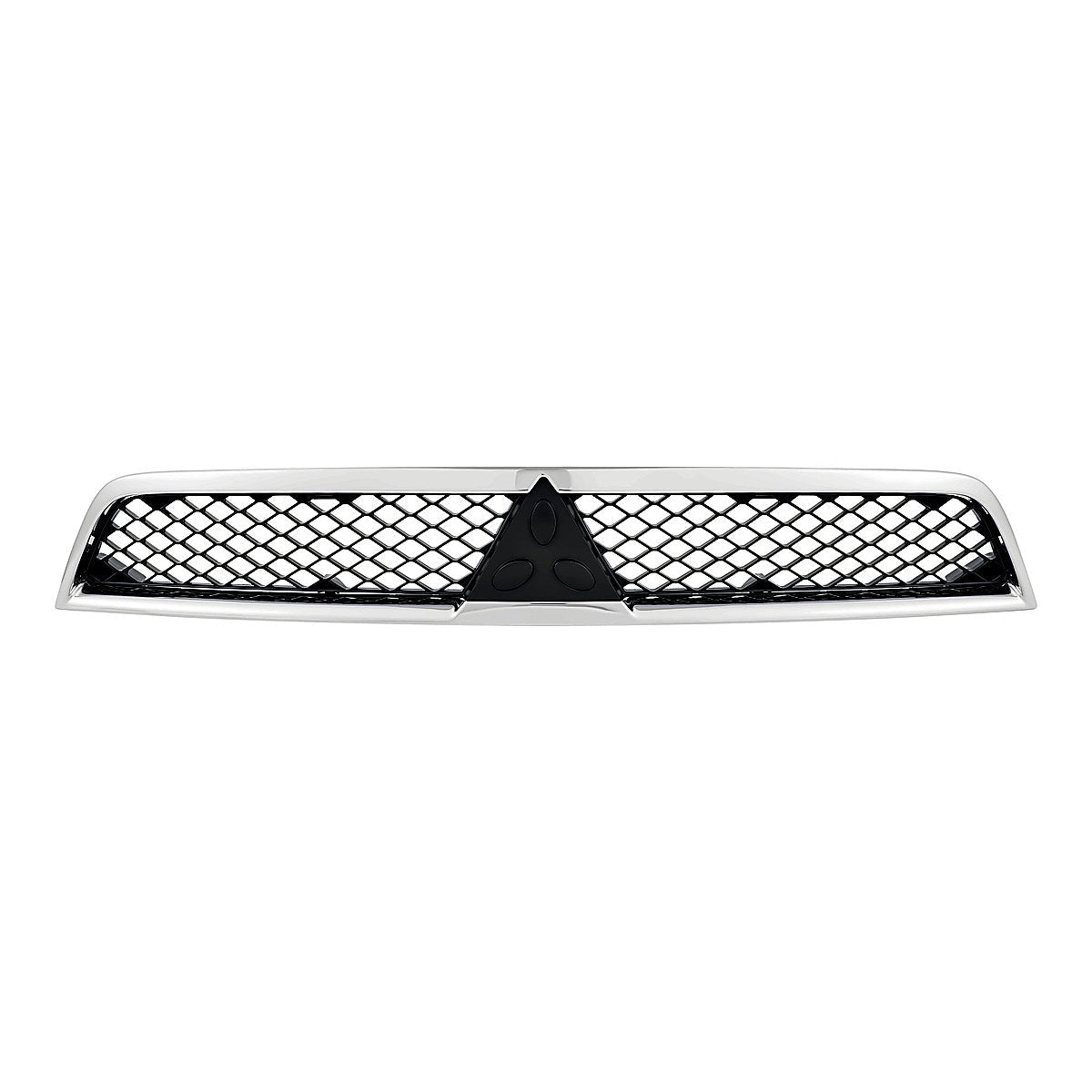2008-2015 Mitsubishi Lancer Grille Chrome Black, mi1200255. Front view.