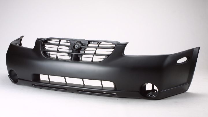 2000-2001 Nissan Maxima Front Bumper Primed With Fog Lamp Hole , NI1000174. Angle view for visual reference.