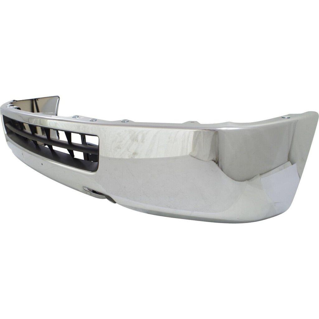 2012-2021 Nissan NV1500 Front Bumper Face Bar Chrome Without Fog Lamps Steel , NI1002145. Factory-style replacement part.