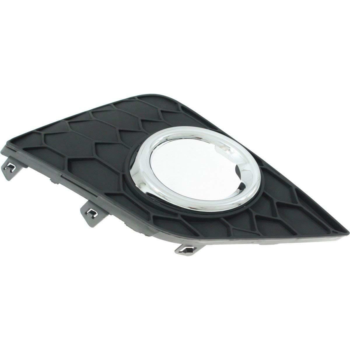 2016-2019 Nissan Sentra Fog Lamp Bezel Front Passenger Side Matt Black/Chrome , NI1039143. Exact fit for vehicle restoration.