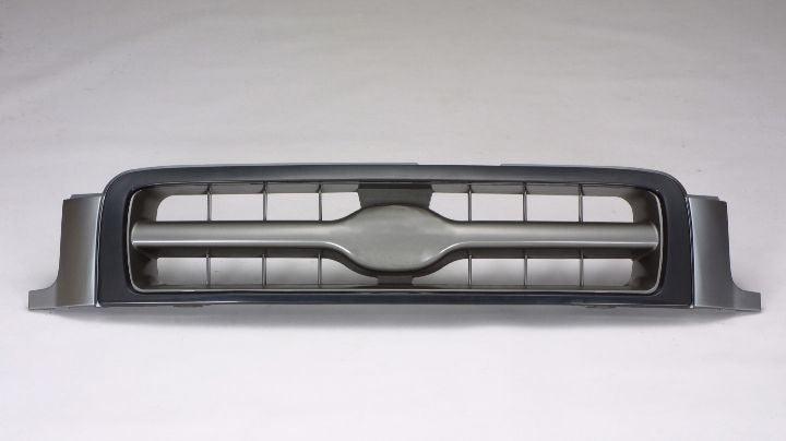 1998-2001 Nissan Pathfinder Grille Xe Model Silver , NI1200187. Side view of the replacement part.