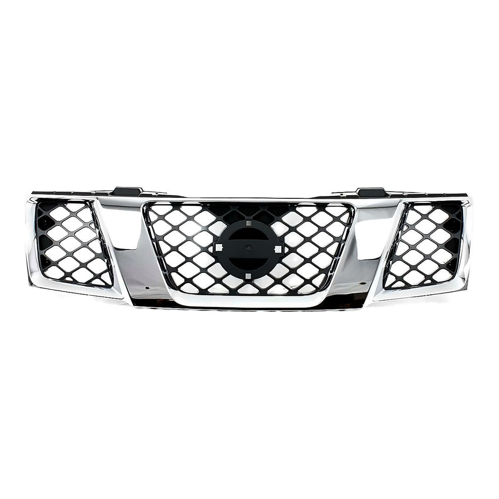 2005-2007 Nissan Pathfinder Grille Chrome Black, ni1200217. Front view.