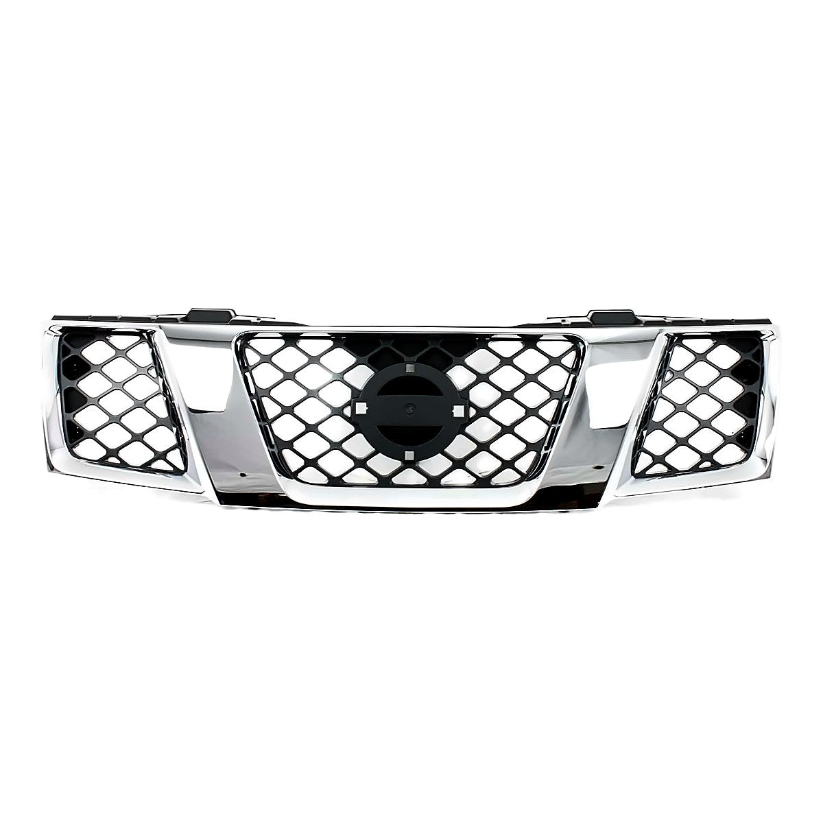 2005-2007 Nissan Pathfinder Grille Chrome Black, ni1200217. Front view.