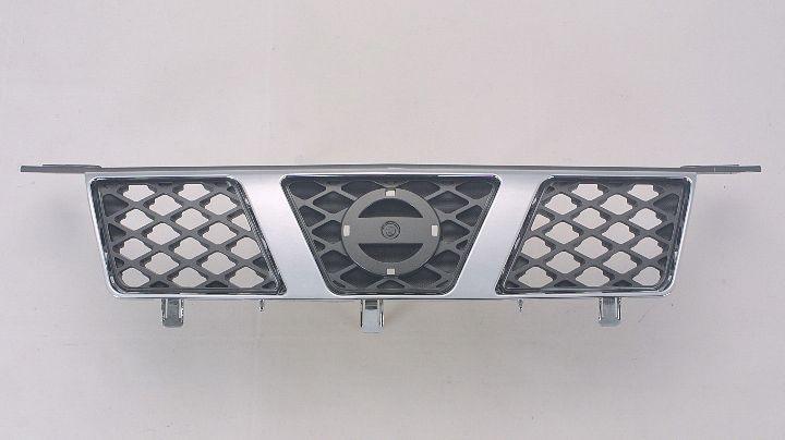 2005-2006 Nissan Xtrail Grille Chrome/Black , NI1200238. Angle view for visual reference.