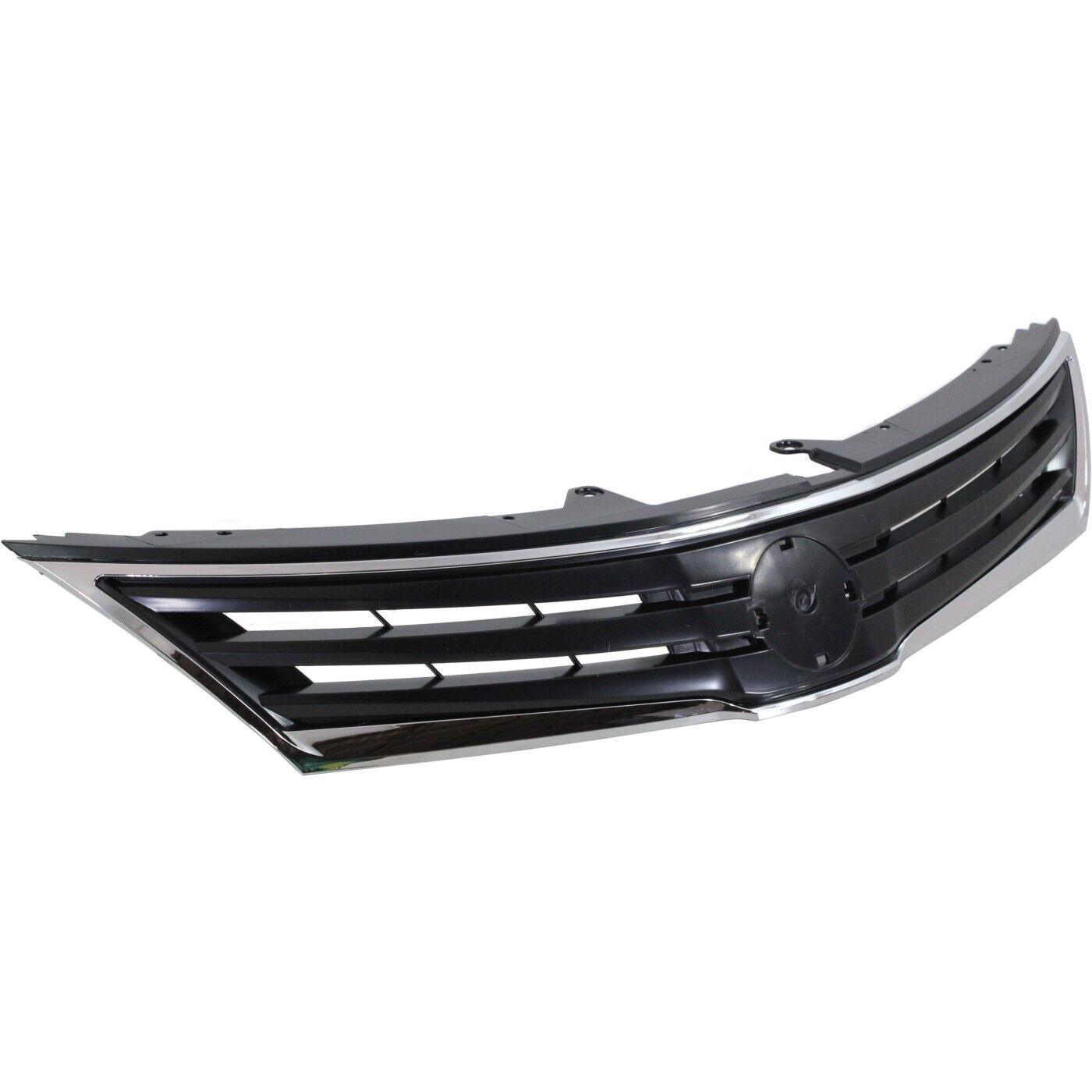 2010-2012 Nissan Versa Grille Gray With Chrome Moulding , NI1200242. Factory-style replacement part.