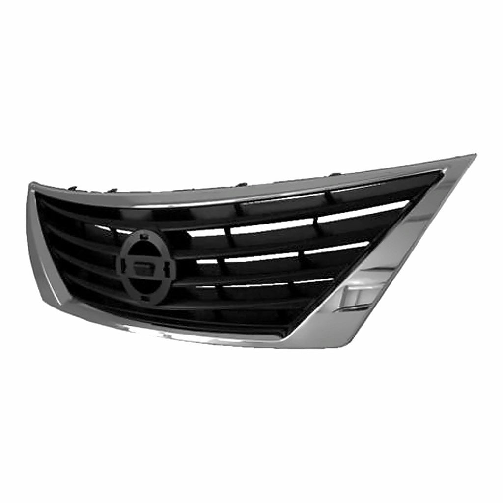 2012-2014 Nissan Versa Sedan Grille Black, ni1200247. Front view.