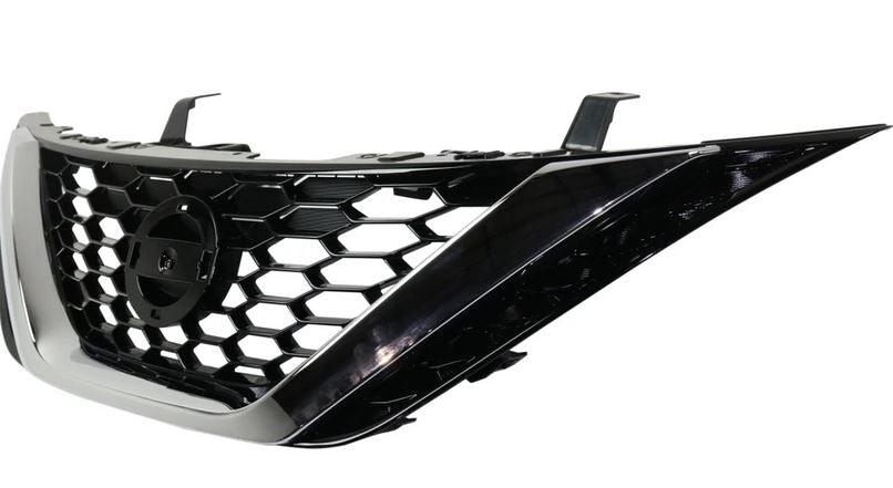 2016-2019 Nissan Sentra Grille Glossy Black With Chrome , NI1200279. Exact fit for vehicle restoration.
