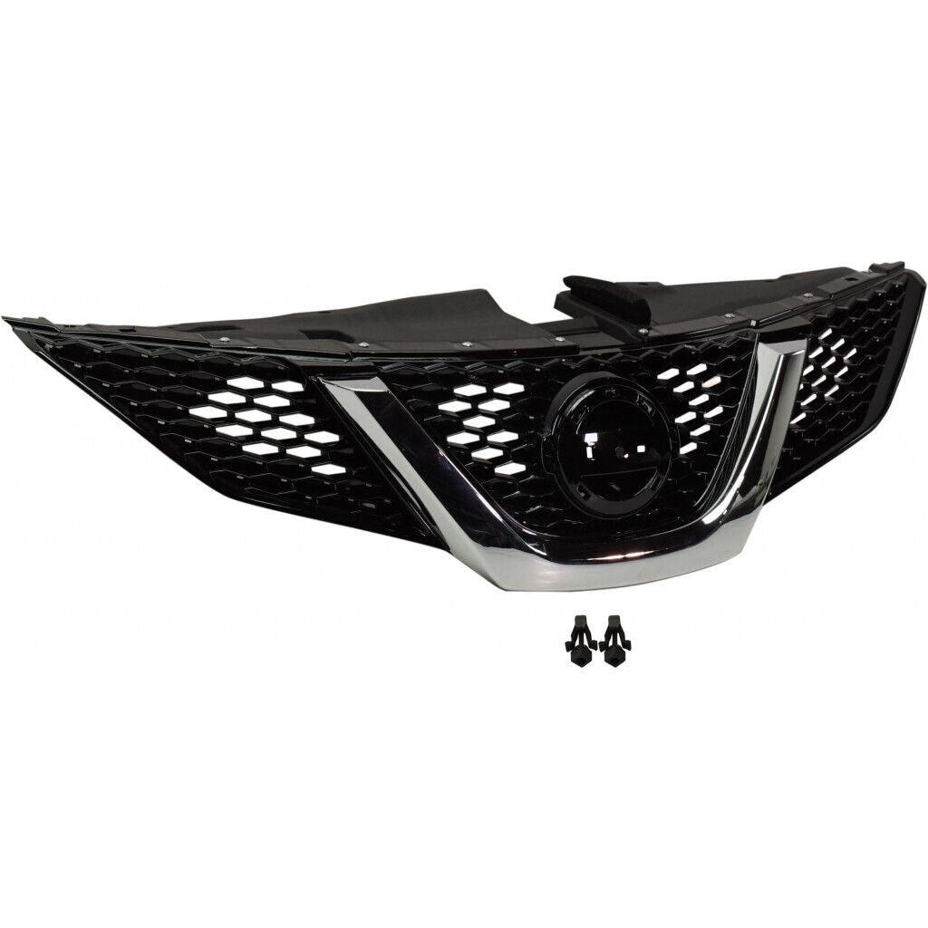 2017-2018 Nissan Rogue Sport Grille Ptd Black With Chrome Moulding Without Camera , NI1200288. Factory-style replacement part.