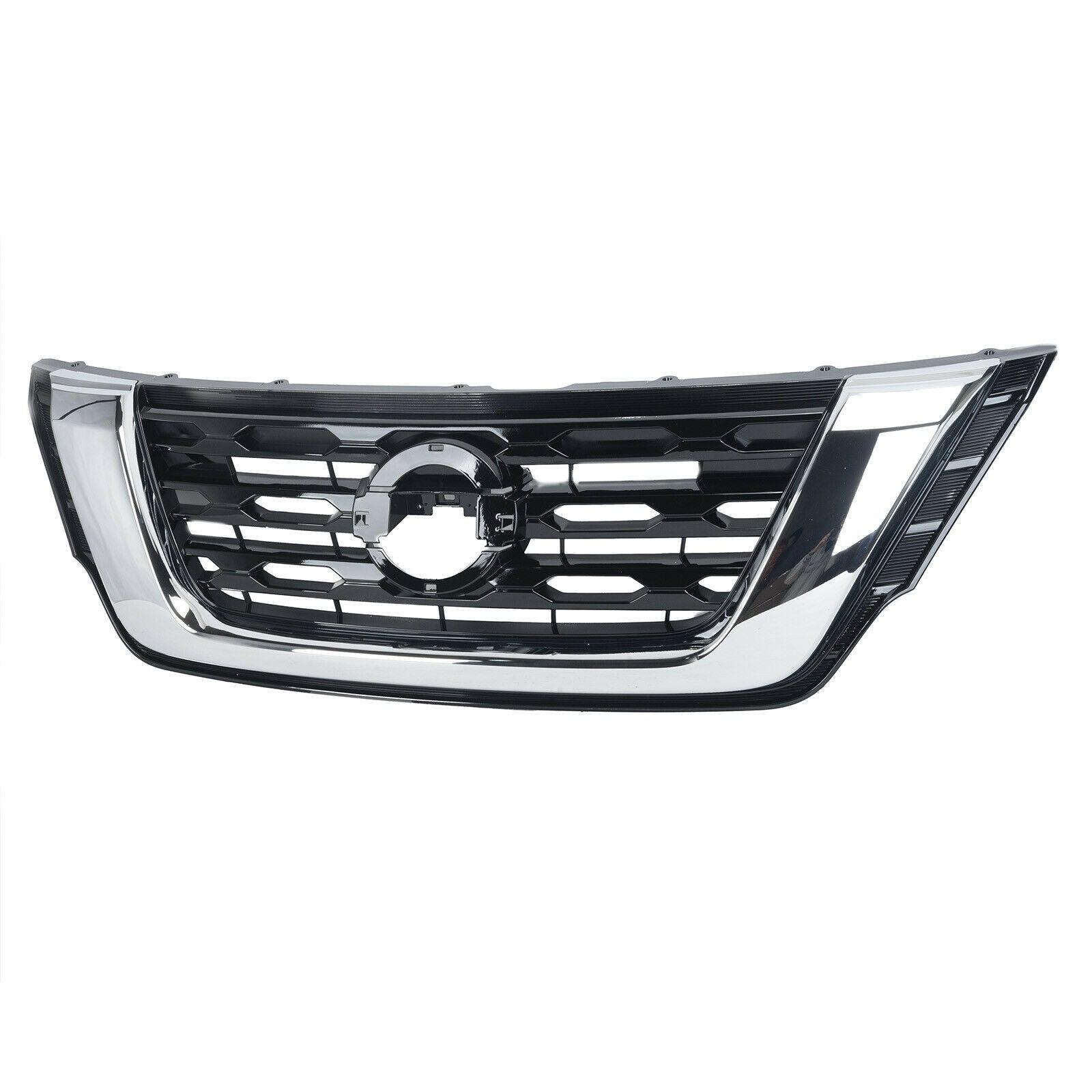 2017-2020 Nissan Pathfinder Grille Ptd Silver-Black Without Surearound View , NI1200296. Side view of the replacement part.
