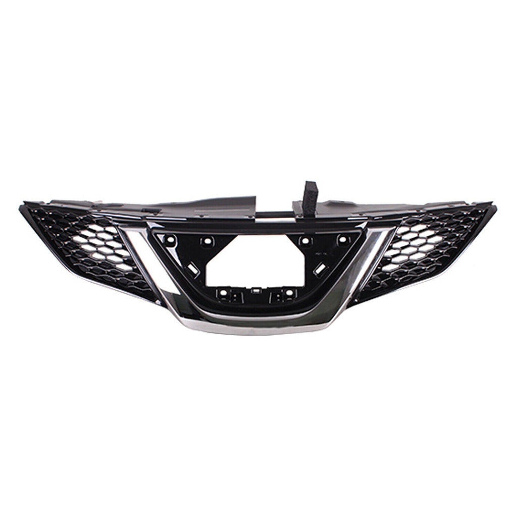2018-2019 Nissan Qashqai Grille Front Ptd Black With Chrome Molding Without Camera , NI1200312. Designed for OEM alignment.
