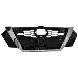 2020-2023 Nissan Sentra Grille Bright Black/Chrome Without Camera With Tow Cover S/Sv Model , NI1200316. Tested for reliable performance.