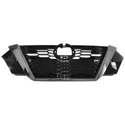 2020-2023 Nissan Sentra Grille Bright Black Dark Chrome With Camera/Tow Cover Sr Model , NI1200318. Replacement part ready for install.