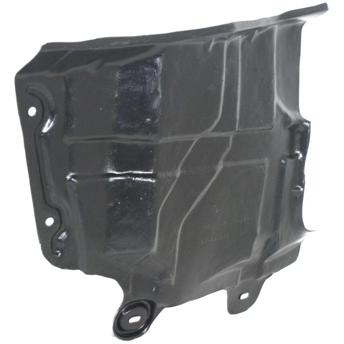 2004-2008 Nissan Maxima Undercar Shield Front Driver Side , NI1228118. Side view of the replacement part.