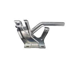 2018-2023 Nissan Leaf Hood Hinge Passenger Side Chrome , NI1236197. Side view of the replacement part.