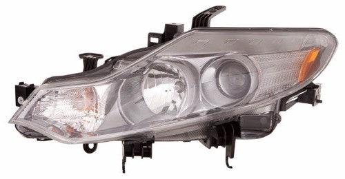 2009-2010 Nissan Murano Head Lamp Driver Side Halogen , NI2502185. Side view of the replacement part.