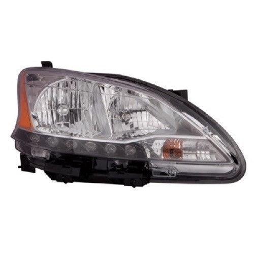 2013-2015 Nissan Sentra Head Lamp Passenger Side Halogen , NI2503216. Factory-style replacement part.