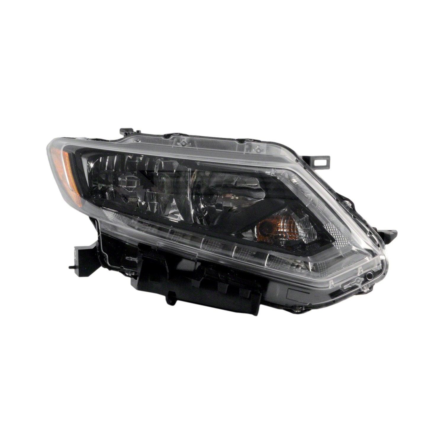 2014-2016 Nissan Rogue Head Lamp Passenger Side Halogen With Led Drl , NI2503226. OEM-style replacement.