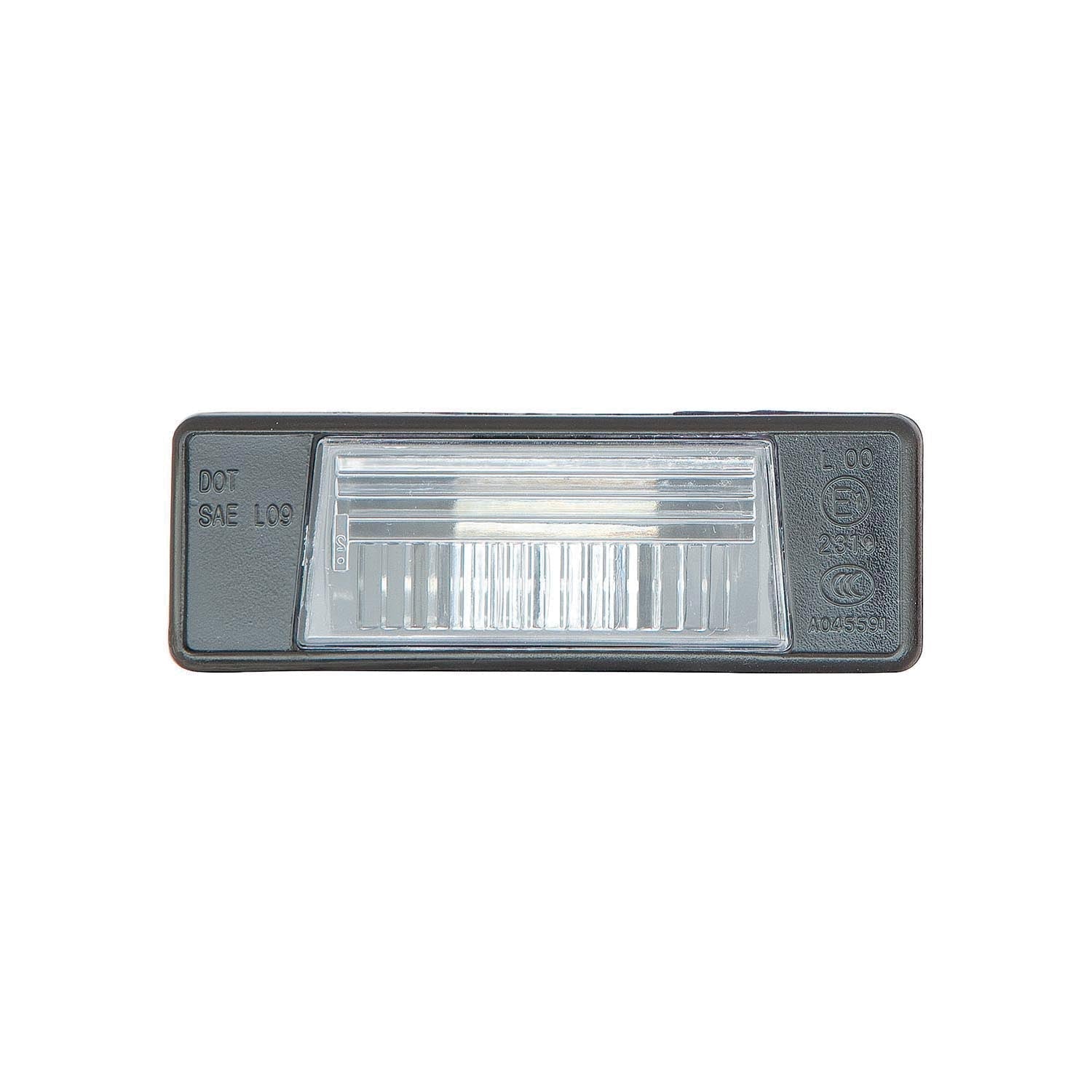 2017-2022 Nissan Rogue Sport License Plate Lamp Rear Driver Side/ Passenger Side , NI2870105. Angle view for visual reference.