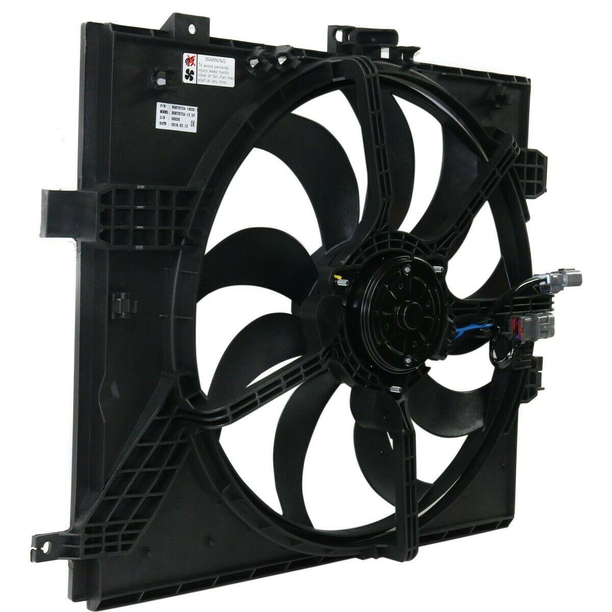 2012-2018 Nissan Versa Sedan Cooling Fan Assy 1.6L A/T , NI3115143. Precision fitment for collision repair.