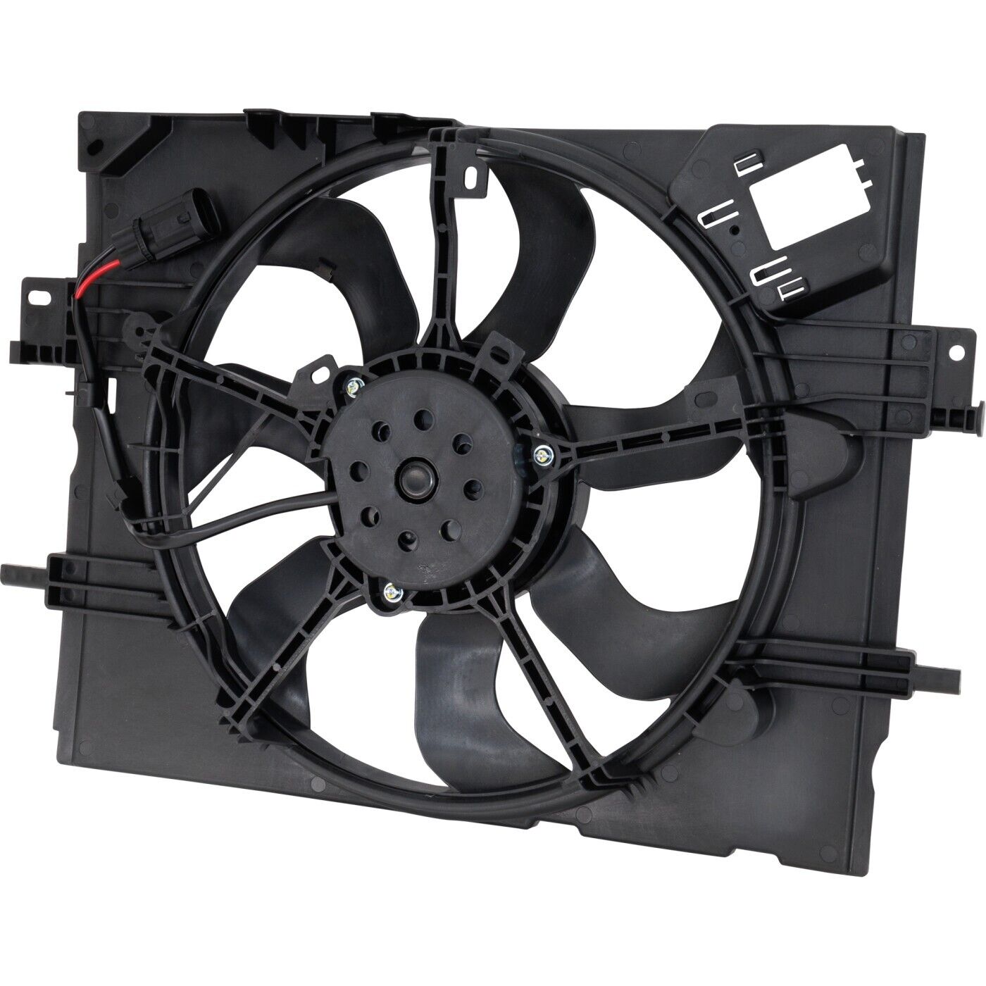 2020-2021 Nissan Sentra Cooling Fan Assy 2.0L L4 , NI3115164. Side view of the replacement part.