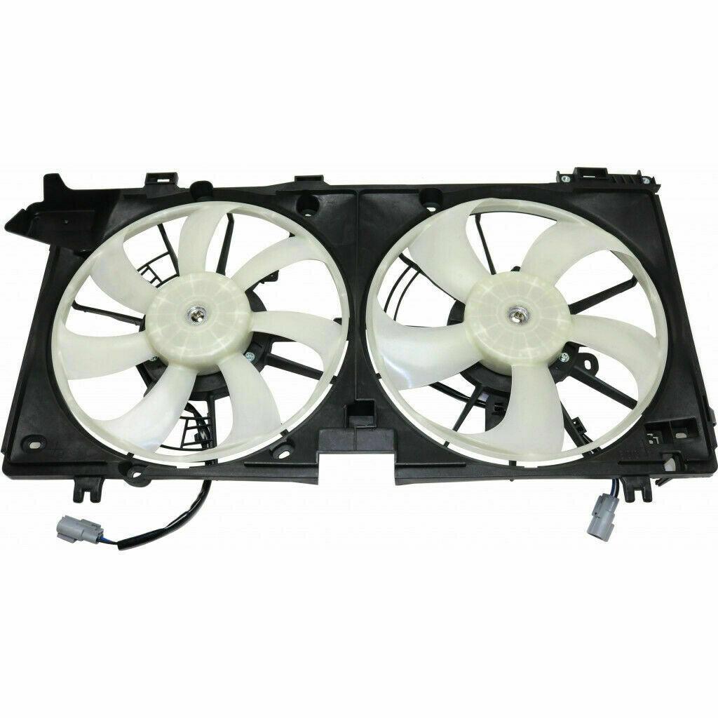 2015-2018 Subaru Legacy Cooling Fan Assy 2.5L Dual Fan Assy , SU3115132. Side view of the replacement part.