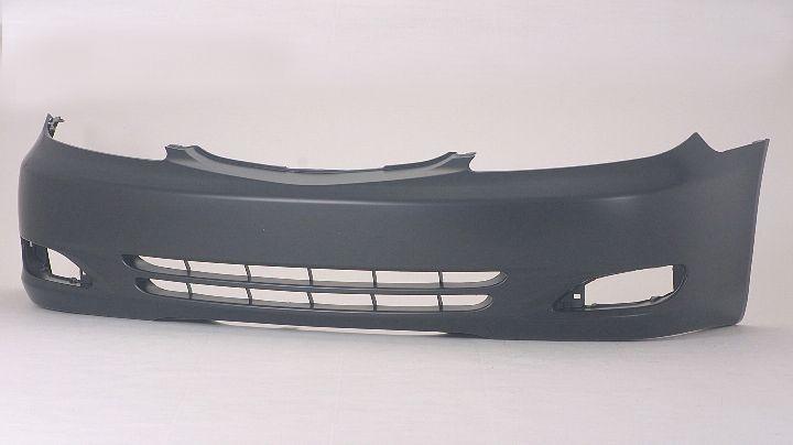 2002-2004 Toyota Camry Front Bumper Primed Se/Xle (With Fog Lamp Hole) , TO1000231. Installed view for reference.