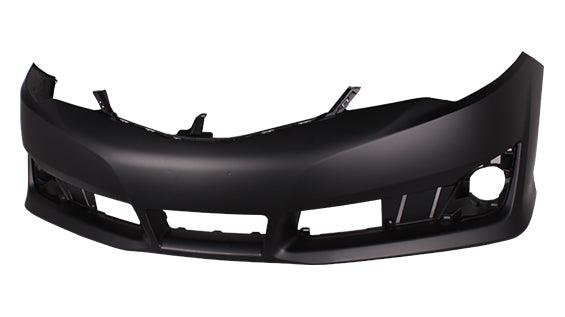 2014 Toyota Camry Hybrid Front Bumper Se Primed , TO1000379. Side view of the replacement part.