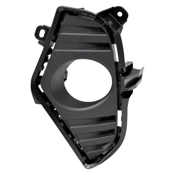 2019-2023 Toyota Rav4 Fog Lamp Bezel Front Passenger Side Gloss Black Hyb , TO1039258. Side view of the replacement part.