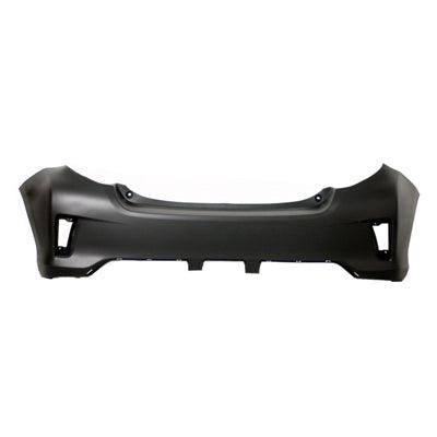 2012-2014 Toyota Yaris Hatchback Rear Bumper Primed Se Model , TO1100301. Installed view for reference.