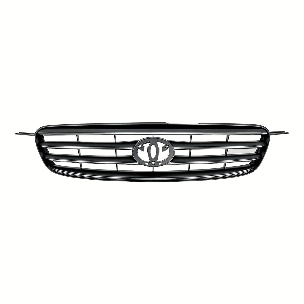 2003-2004 Toyota Corolla Sedan Grille Chrome Black, to1200244. Front view.