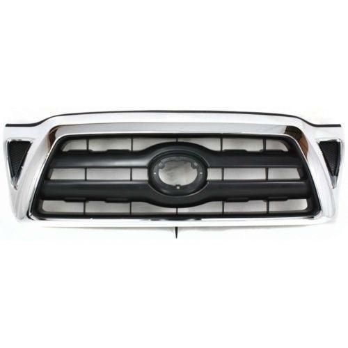 2005-2008 Toyota Tacoma Grille Chrome/Black , TO1200268. Angle view for visual reference.