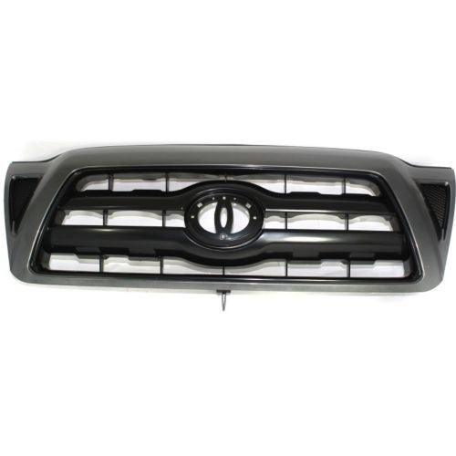 2005-2011 Toyota Tacoma Grille Black With Grey Frame , TO1200269. Angle view for visual reference.