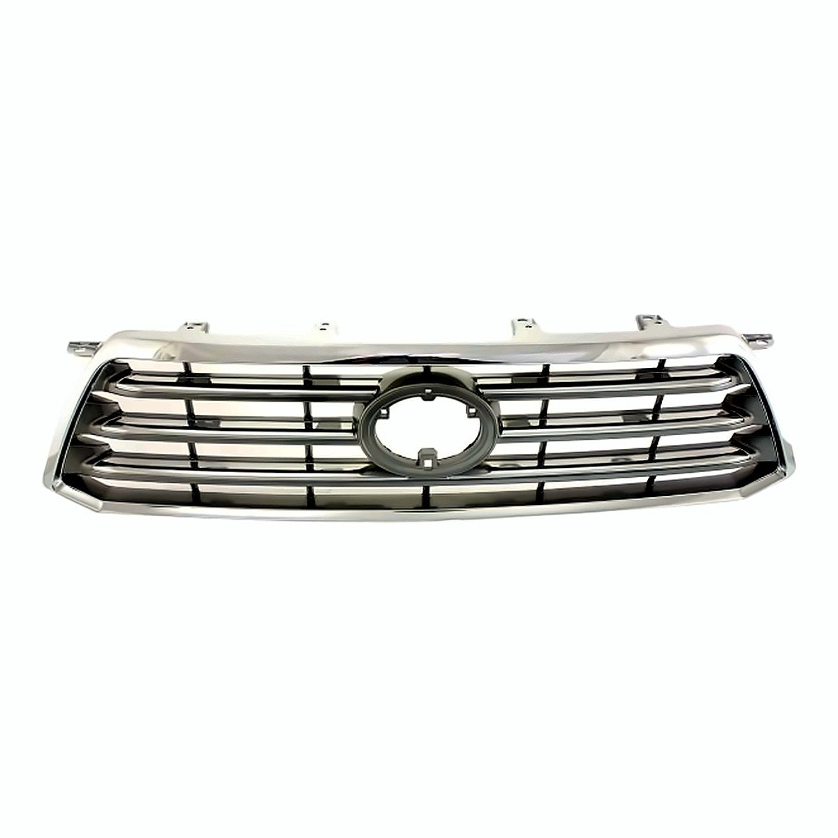 2008-2010 Toyota Highlander Grille Chrome Black, to1200308. Front view.