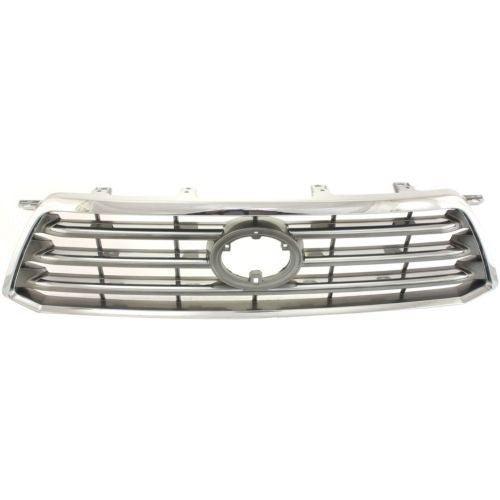 2008-2010 Toyota Highlander Grille Chrome/Black , TO1200308. Side view of the replacement part.