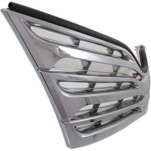 2009-2012 Toyota Venza Grille Satin Nickel Chrome , TO1200321. Side view of the replacement part.