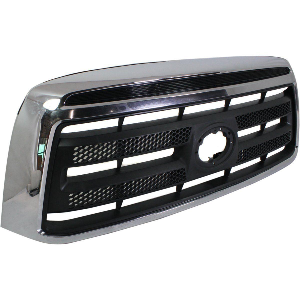 2010-2013 Toyota Tundra Grille Matte-Black With Chrome Frame , TO1200337. Professional-grade auto body part.