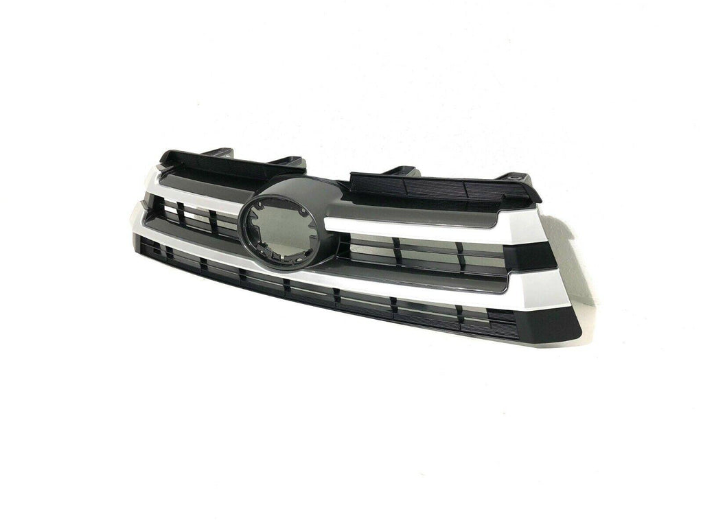 2017-2019 Toyota Highlander Hybrid Grille Matte Black/Gray With Ptd Silver Bars , TO1200425. Exact fit for vehicle restoration.