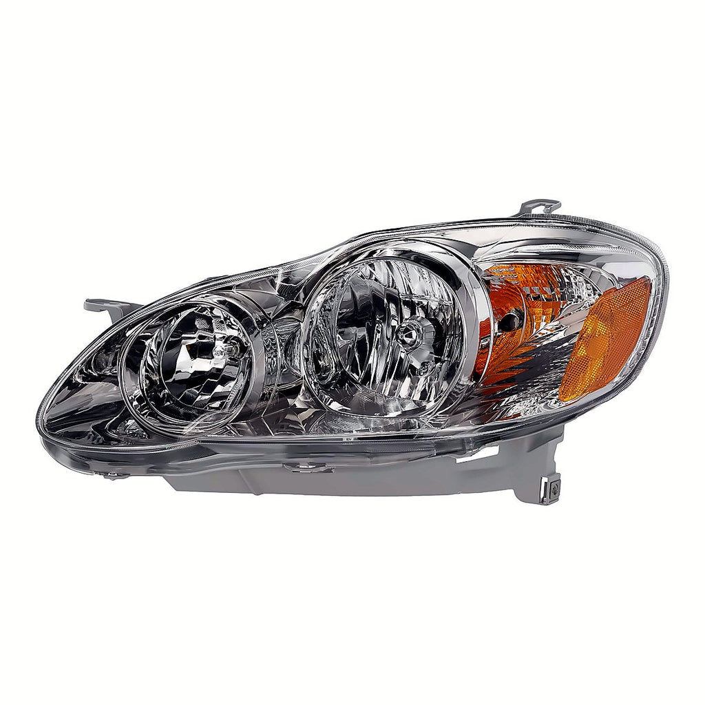 2005-2008 Toyota Corolla Sedan Driver Side Head Lamp, to2502160. Front view.