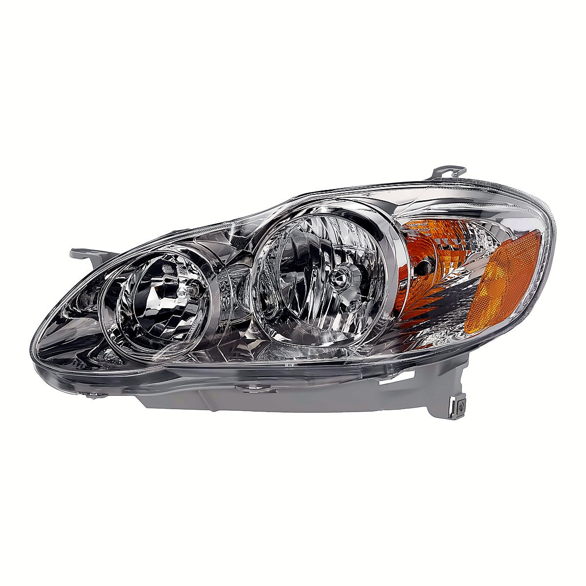 2005-2008 Toyota Corolla Sedan Driver Side Head Lamp, to2502160. Front view.