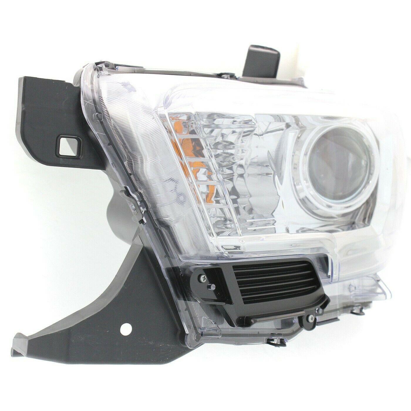 2016-2019 Toyota Tacoma Head Lamp Driver Side Halogen Chrome Bezel Without Led Drl , TO2502242. Direct fit for easy installation.