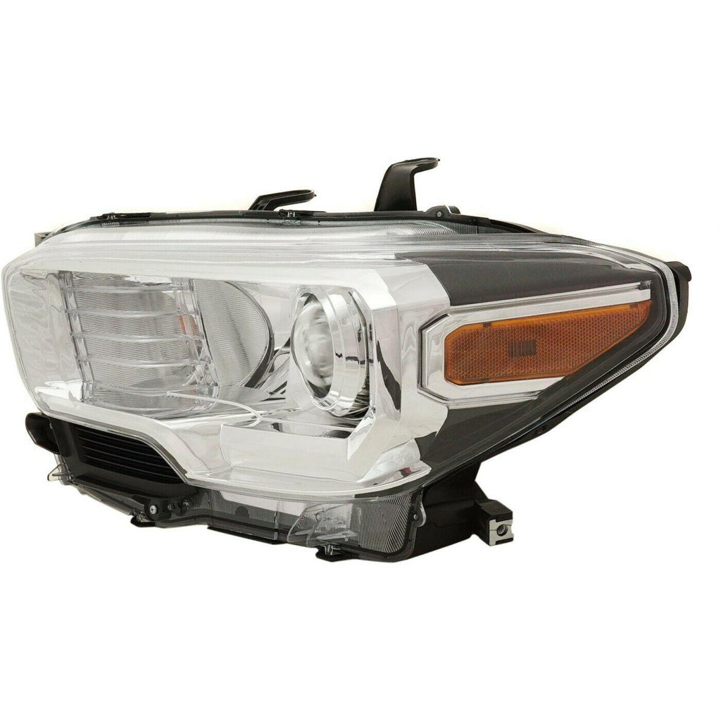 2019-2023 Toyota Tacoma Head Lamp Driver Side Chrome With Fog Without Led Drl , TO2502276. Replacement part ready for install.
