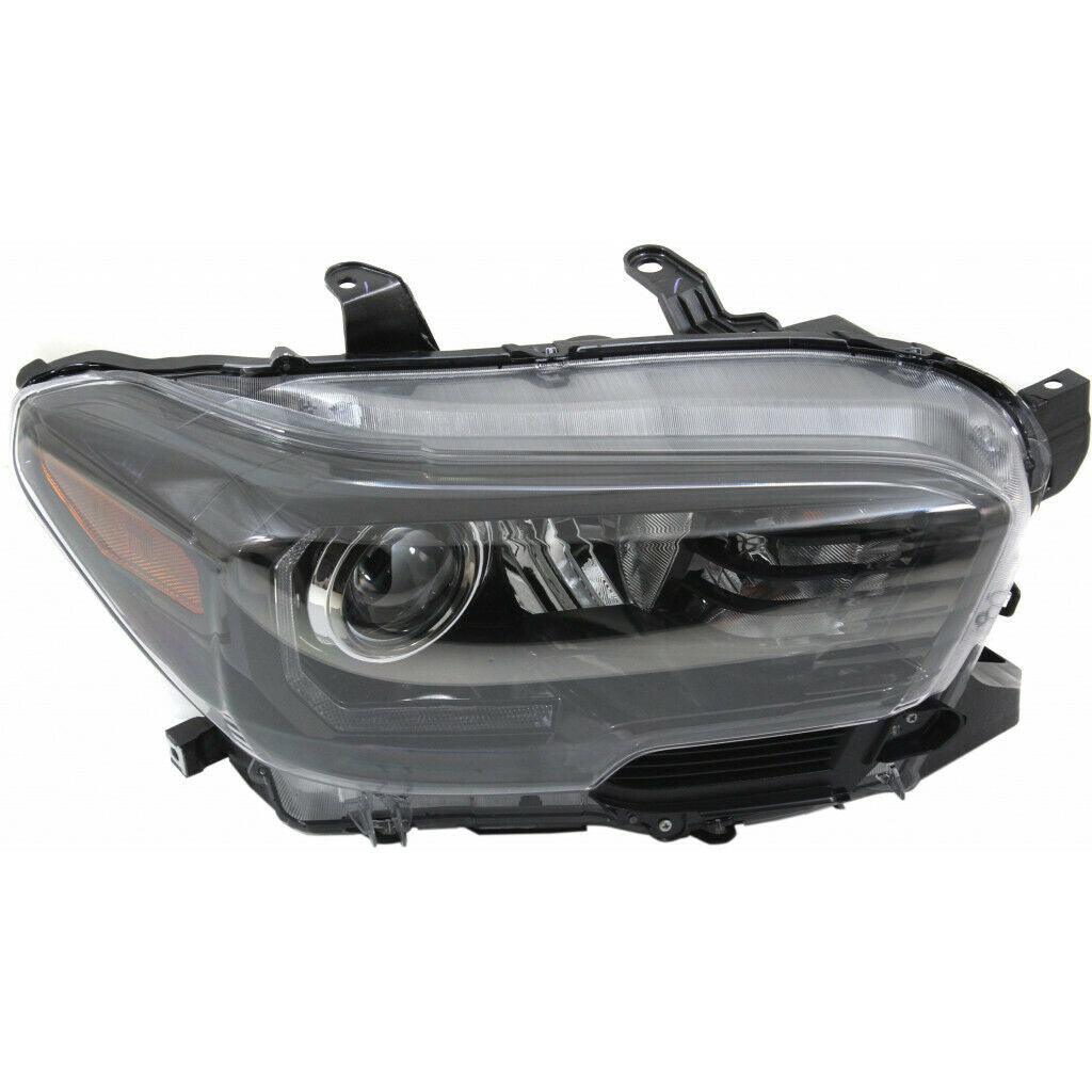 2017-2019 Toyota Tacoma Head Lamp Passenger Side With Led Fog Lamp Black Bezel , TO2503254. Side view of the replacement part.