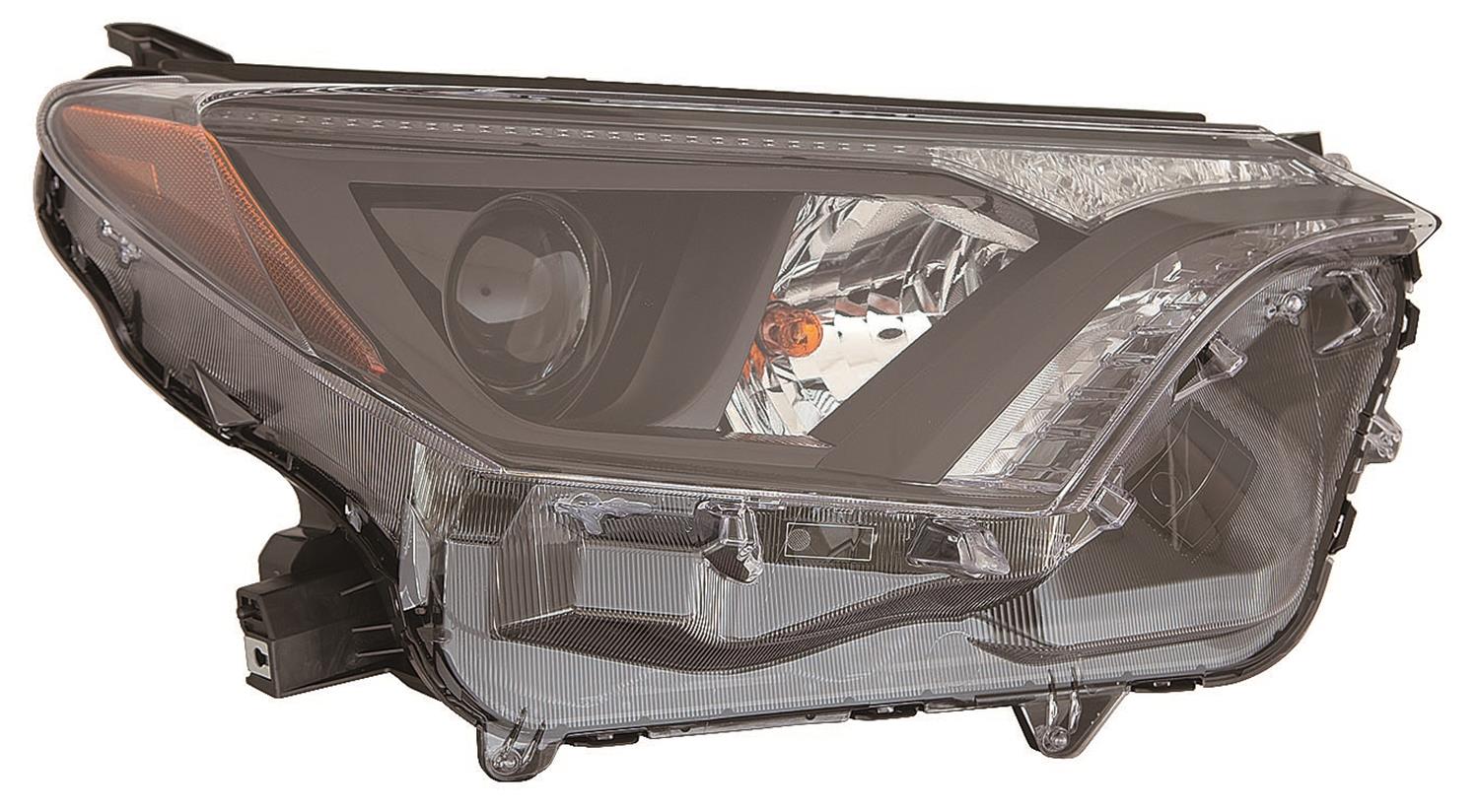 2016-2018 Toyota Rav4 Head Lamp Passenger Side With Black Bezel Halogen , TO2503268. Perfect fit and finish.