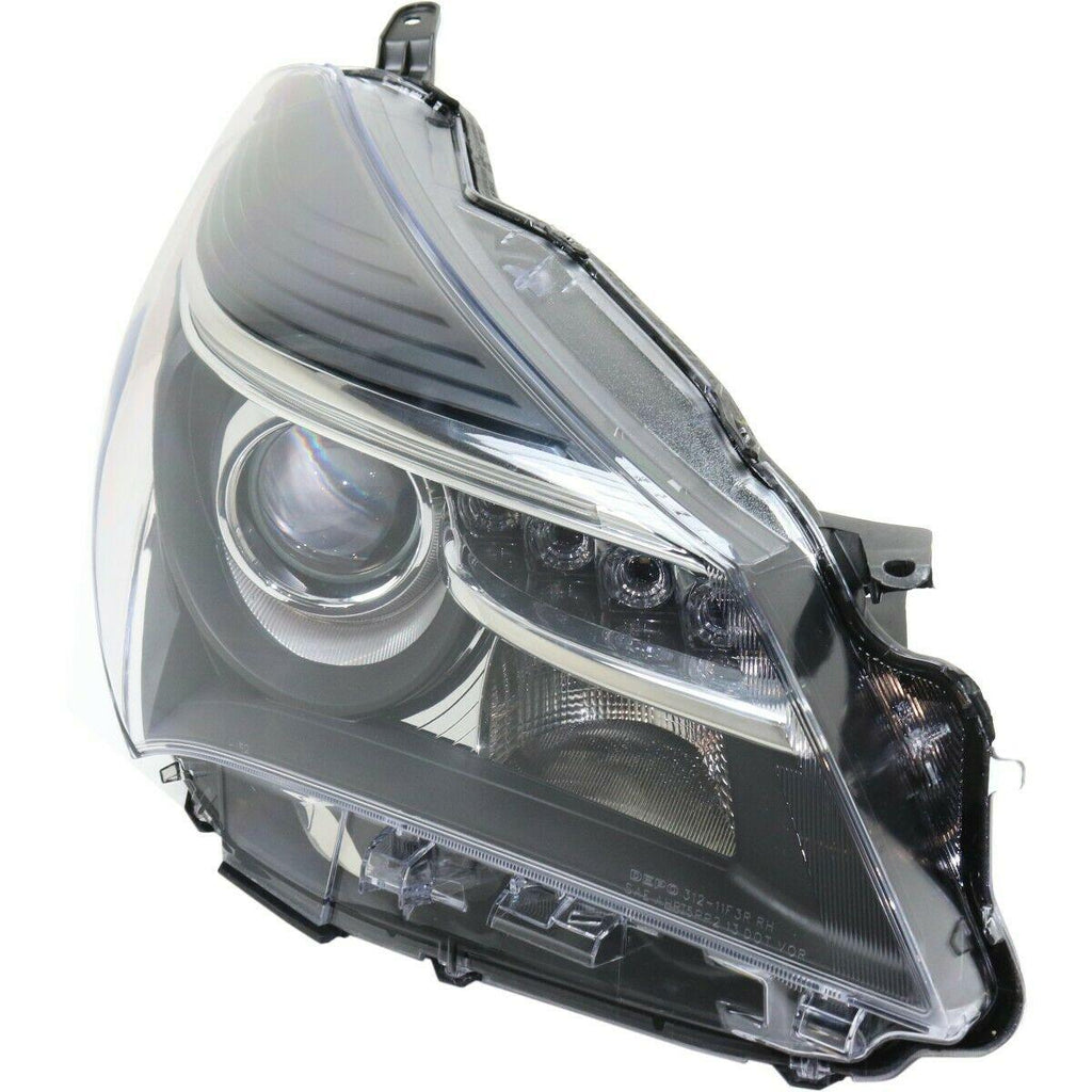 2015-2017 Toyota Yaris Hatchback Head Lamp Passenger Side Halogen With Led Drl Se Model , TO2519151. Side view of the replacement part.