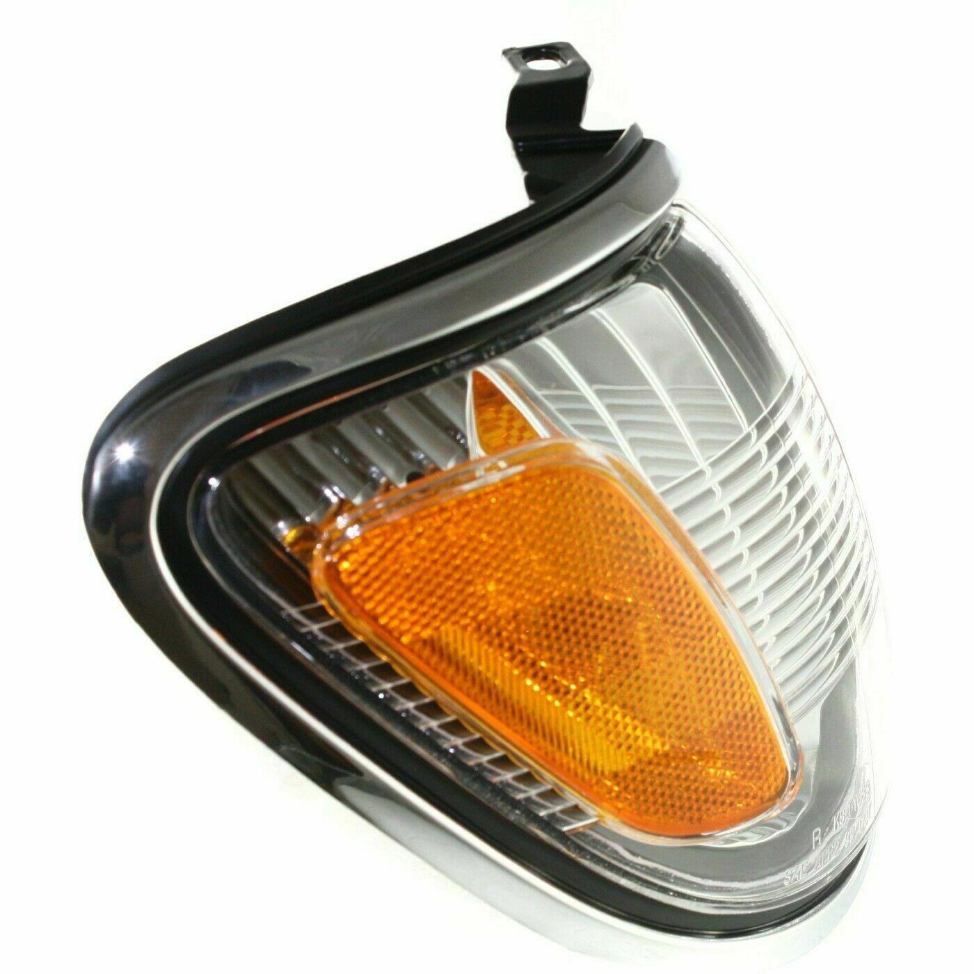 2001-2004 Toyota Tacoma Side Marker Lamp Passenger Side Chrome , TO2521161. Angle view for visual reference.