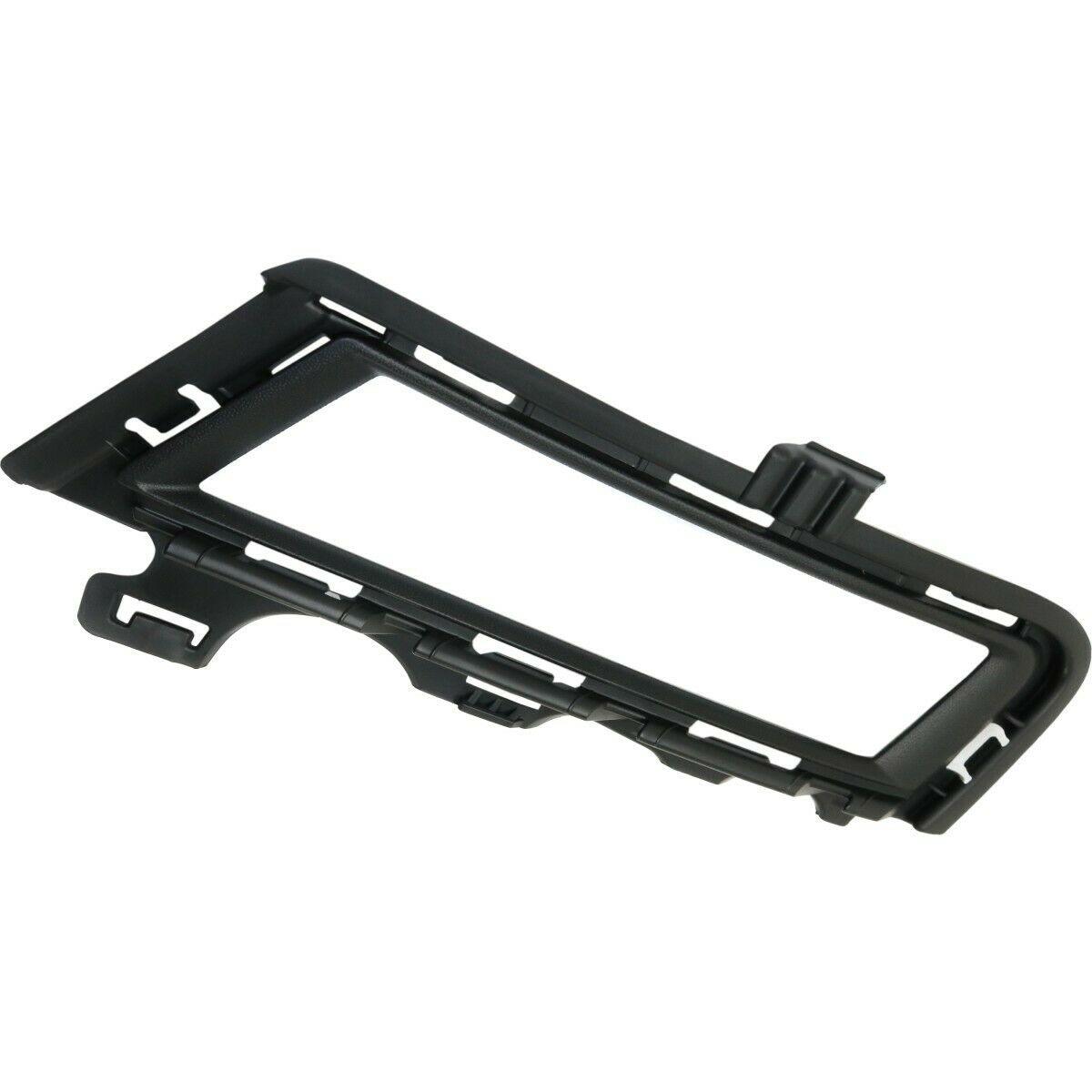 2015-2017 Volkswagen Golf Hatchback Fog Lamp Bezel Front Driver Side Black , VW1038147. Side view of the replacement part.