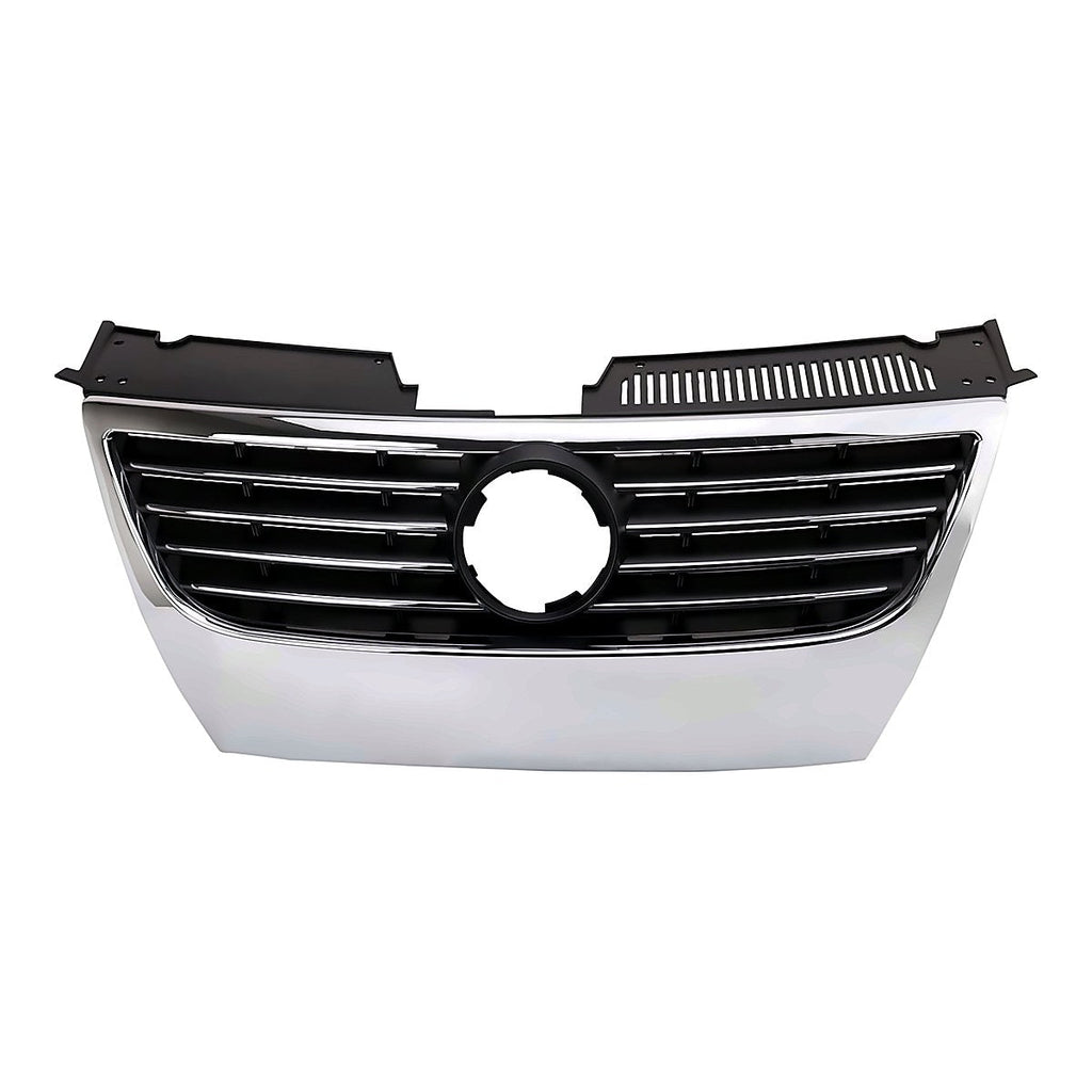 2006-2010 Volkswagen Passat Grille Chrome Black, vw1200142. Front view.